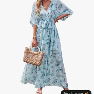 Floral Blue Maxi Dress